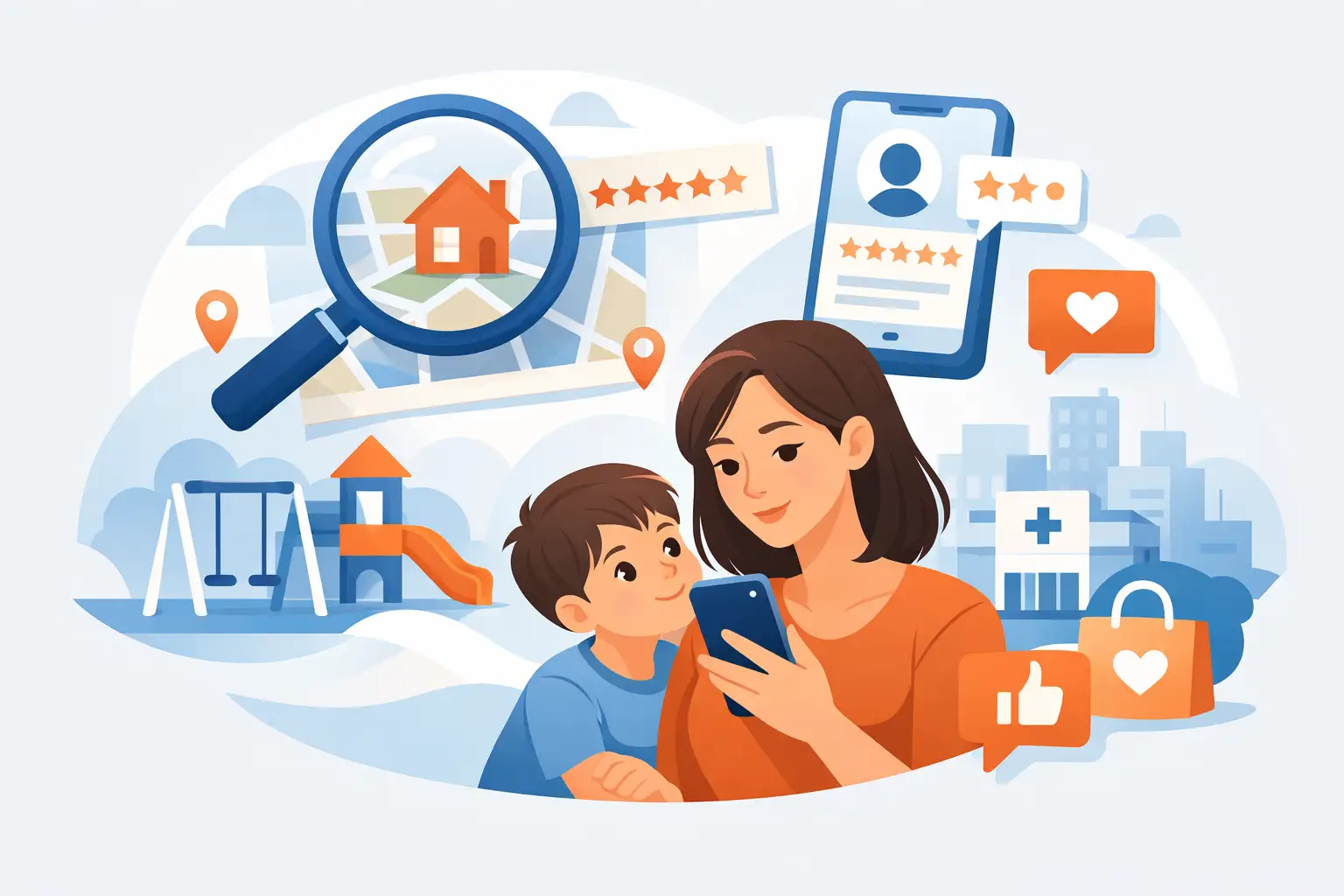 Nearby Search Review for Single Parents